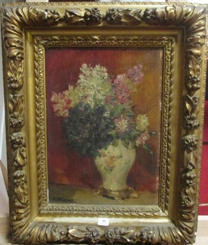 R. ALLEGRE "Vase de fleurs"
Huile sur panneau signée en bas à gauche
32 x 24 cm.