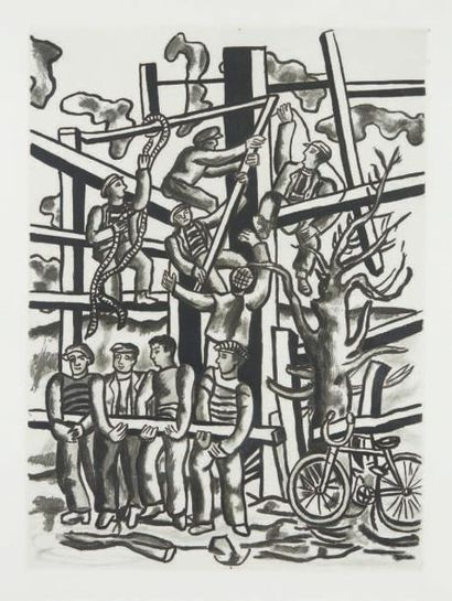 D'après Fernand LEGER (1881-1955) Les Constructeurs.
Aquatinte en noir.
62 x 44 cm.

Provenance:...