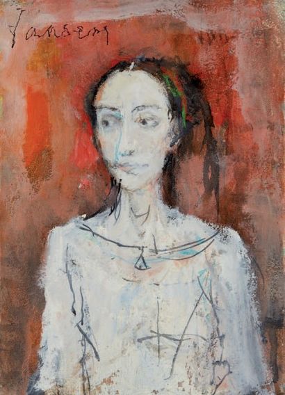 Jean JANSEM (1920 - 2013) «Portrait de femme de face»
Huile sur toile signée en haut...