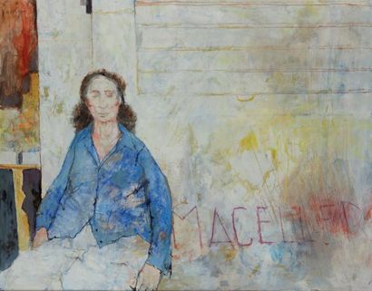 Jean JANSEM (1920 - 2013) «Femme assise à la chemise bleue»
Huile sur toile signée...