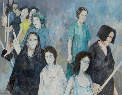 Jean JANSEM (1920 - 2013) «Femmes aux cierges»
Huile sur toile signée en bas à gauche...