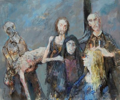 Jean JANSEM (1920 - 2013) «Descente de croix»
Huile sur toile signée en bas à gauche.
Titrée...
