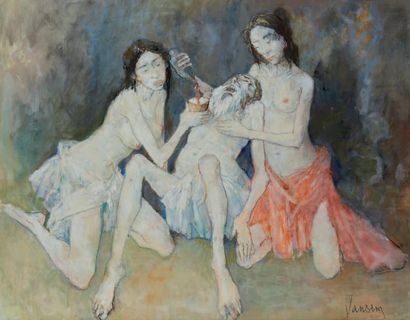Jean JANSEM (1920 - 2013) «L'ivresse de Loth»
Huile sur toile signée en bas à droite.
73...