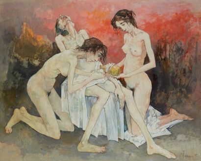 Jean JANSEM (1920 - 2013) «Loth et ses filles»
Huile sur toile signée en bas à droite...