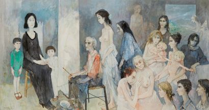 Jean JANSEM (1920 - 2013) «Autoportrait en famille»
Huile sur toile signée en bas...