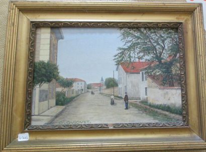 null G.GUIGUET "Rue animée" huile sur toile signée 

20x35 

