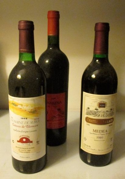 null 12 bouteilles vins chiliens, algériens	

