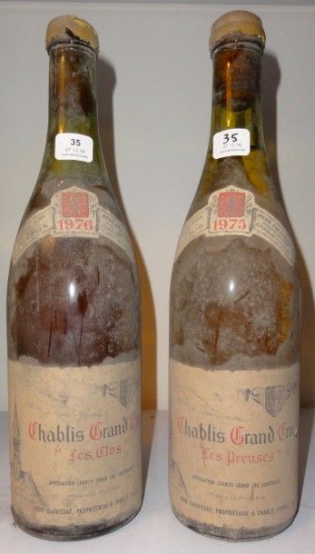 null Ensemble de 2 bouteilles :				

1 bouteille CHABLIS "Les Clos", R. Dauvissat...