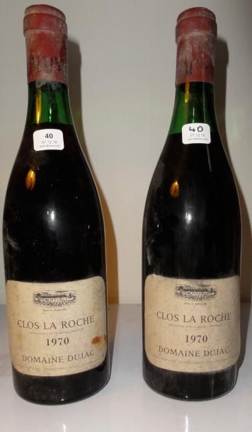 null 2 bouteilles CLOS DE LA ROCHE, Dujac 1970 (elt, 1 TLB, 1 LB) 

