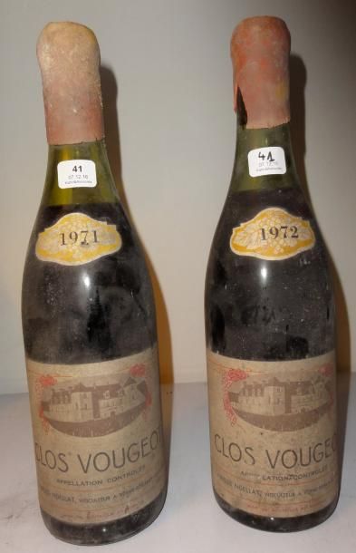 null 2 bouteilles CLOS VOUGEOT, 	C. Noëllat [1 de 1971 MB, 1 de 1972 LB] 	


