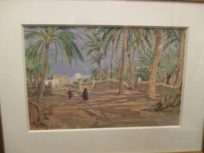 null Ecole moderne "village d'Afrique du Nord", aquarelle signée

31 x 46,5 cm.