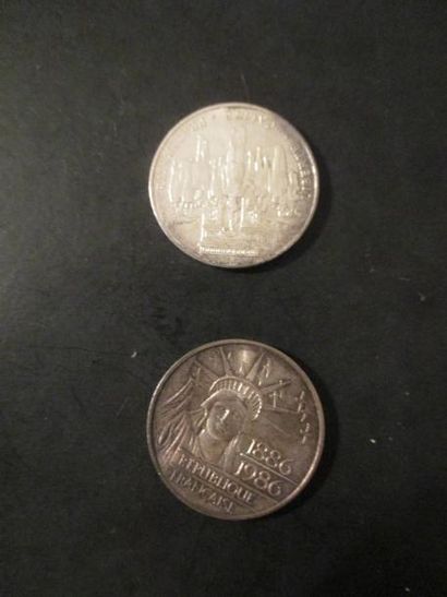 null Deux pièces de 100 FF en argent 1986, 1994