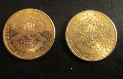 null Deux pièces de 20 $ en or 1898, 1904