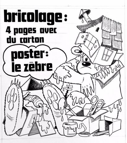 null "Nestor et le bricolage" - Couverture originale du Fripounet n°2 du 12 janvier...