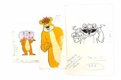 null Série avec NESTOR l'ours

Ensemble de 3 petits dessins originaux représentant...