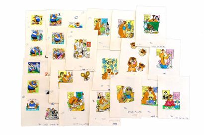 null Série Nestor

Ensemble de 47 petits dessins à l'encre de chine et couleurs directes...