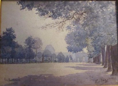 Ecole Moderne Les tuileries

Aquarelle signée en bas à droite

28x38 cm