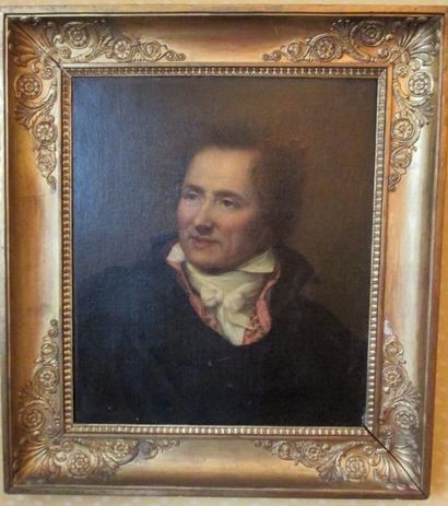 Ecole Française du XIX Portrait d'homme au jabot blanc

Huile sur toile