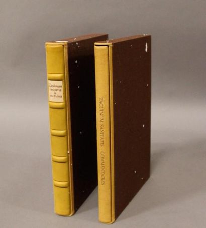 null Tacuinum Sanitatis.

Club du Livre, 1987.

2 volumes in-4, reliure demi chagrin.

Exemplaire...