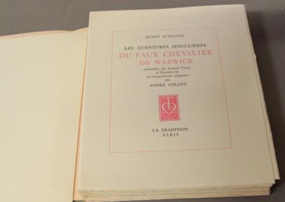 null DUPRE D'AULNAY. Les Aventures singulières du faux chevalier de Warwick. 

Présentées...