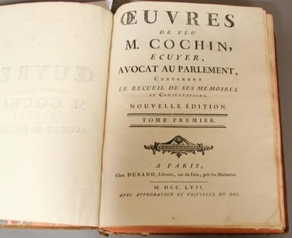 null Les oeuvres de COCHIN écuyer et magistrat

Edition de 1762 6 volumes