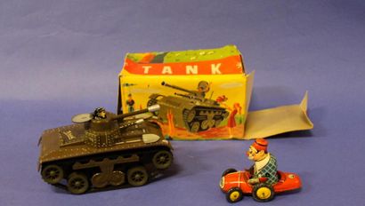 null JOUSTRA : tank mécanique TCHAD en bon état (bo) - clown BIMBO.