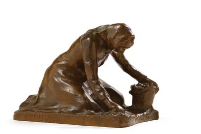 null Carl Johan ELDH (1873-1954)

Potatisplockerska

Sculpture en bronze patine médaille,...