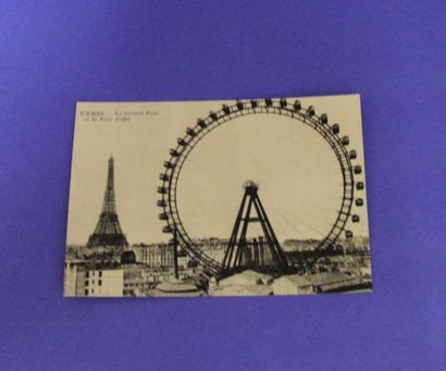 null Grande roue miniature de l’Exposition Universelle de 1900, avec sa carte po...