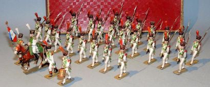 null Vingt-huit Grenadiers du 3ème Régiment de ligne dont Officier a cheval, Officier...