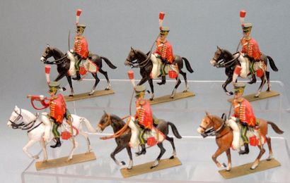 null 7ème Régiment de Hussards à cheval dont Trompette et 5 Hussards