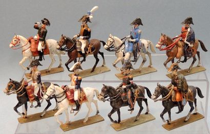 null Partie d’Etat-Major à cheval avec Napoléon 1er, Généraux et Aides de camp.