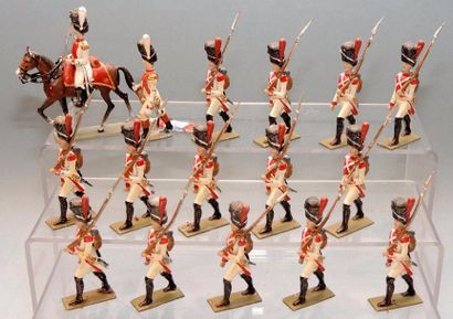 null 3ème Régiment des Grenadiers Hollandais dont Officier à cheval, Porte-Drapeau...
