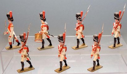 null 3ème Régiment des Grenadiers Hollandais dont Officier à pied, Tambour et 5 ...