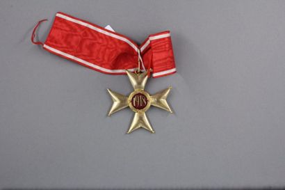 null Croix du Commandeur de Polonia Restituta, bronze doré, Cravate.