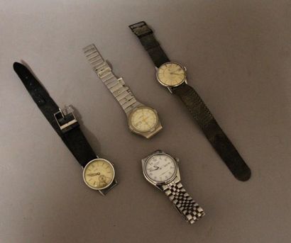 null Quatre montres en métal LIP, LANCO, PULSAR, OLYMPIC
