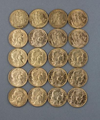 20 pièces de 20 FF en or