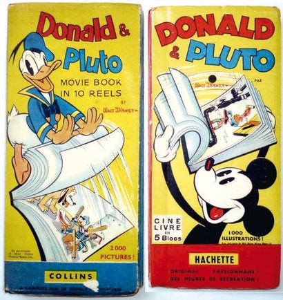 null DONALD DUCK Ensemble de 3 livres contenant des "flip book". 2 x Donald & Pluto...