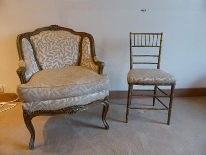 null Chaise en bois doré à barreaux, style napoléon III

Bergère en bois redoré sculpté...