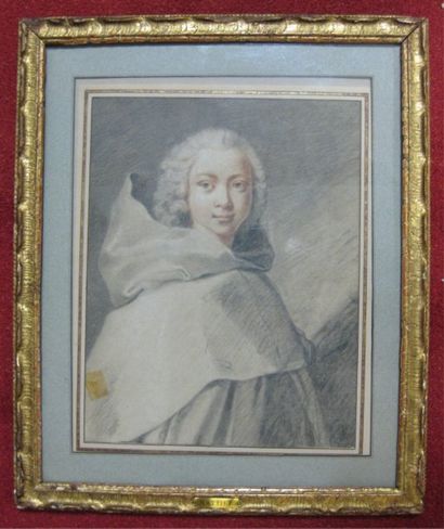 NATTIER Jean-Marc (Attribué à) (1685 - 1766) Portrait de jeune femme dans une capeline....