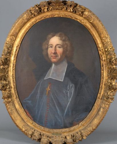 JOUVENET Jean, (1647-1717), (Attribué à) Portrait d'ecclesiastique Huile sur toile...