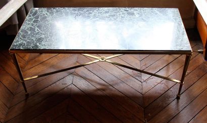 null Table basse en métal doré et plateau marbre 

100x45 cm 