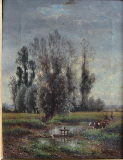 null Alexandre GITTARD (1832-1904)

Vaches près d'une rivière

Huile su toile signée...