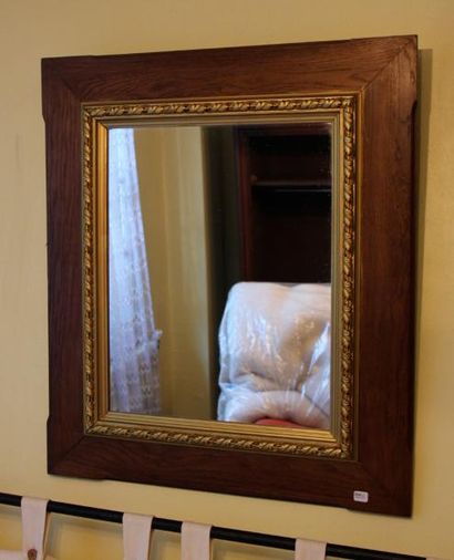 null Miroir rectangulaire encadrement en bois 