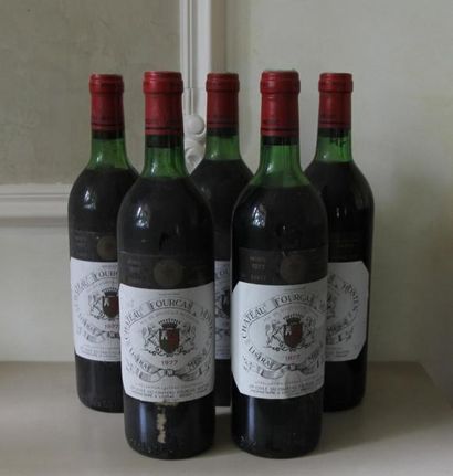 null 5 bouteilles Château Fourcade Hosten 1977(et, 1TLB, 2lb, 1mb) 