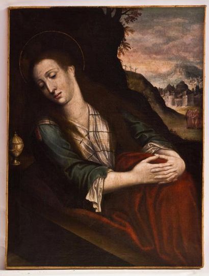 null ECOLE FRANCAISE du XVIIe siècle 

Marie Madeleine au tombeau du Christ

Huile...