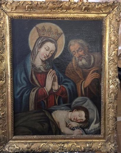 null ECOLE FRANCAISE du XVIIe siècle

La Sainte famille ou la Vierge couronnée avec...