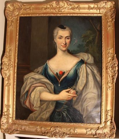 null Ecole française dans le goût du XVIIIème s.

"Portrait d'une dame à la rose"

Huile...