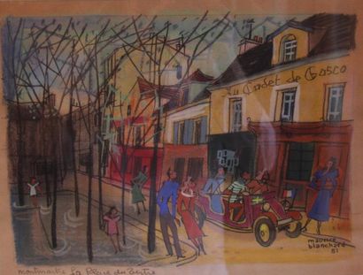 null Maurice BLANCHARD (1903-1969) 

La place du Tertre 

Crayon gras signé en bas...