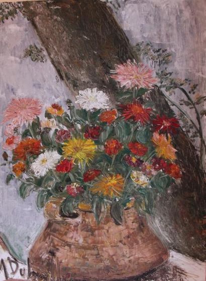 null M. DUBOILLE 

Bouquet de fleurs 

Huile sur toile, signée en bas à gauche 

73...