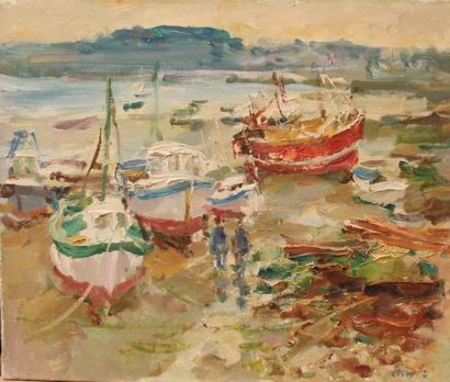 null Jean EVEN (1910-1986)

 Fond du port de Camaret 

Huile sur toile signée en...
